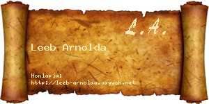 Leeb Arnolda névjegykártya